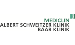 Das Bild zeigt das Logo der Mediclin Albert Schweitzer Klinik und der Baar Klinik mit grünem und schwarzem Text auf weißem Hintergrund.